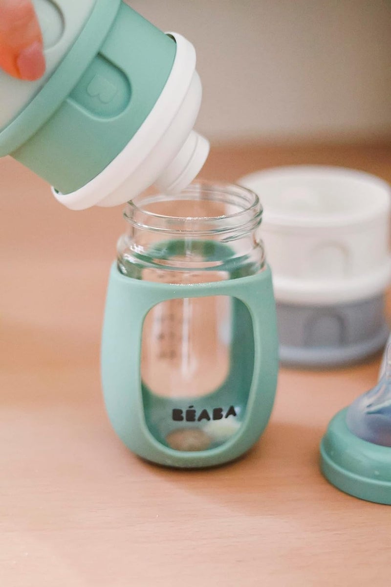 Baba BEABA Formula and Snack Container, Baby Formula Dispenser, Toddler Baby Snack Storage Container, Holds up to 11 Doses of Milk Powder Per Compartment, Made in France, Sage - Image 4